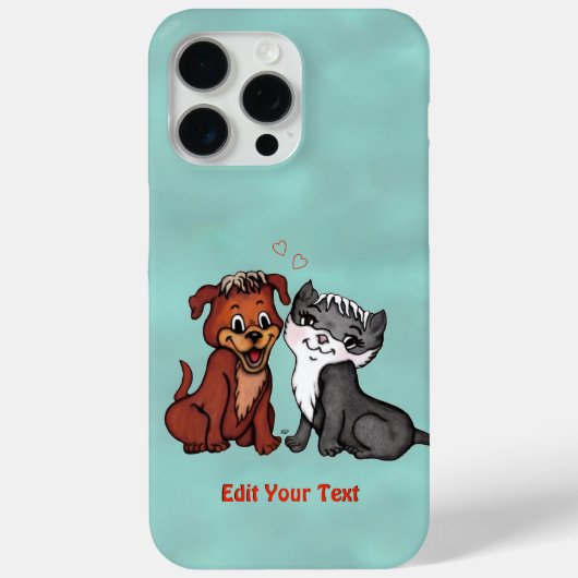Kat en pop, Jouw tekst bewerken Case-Mate iPhone Case (Achterkant)
