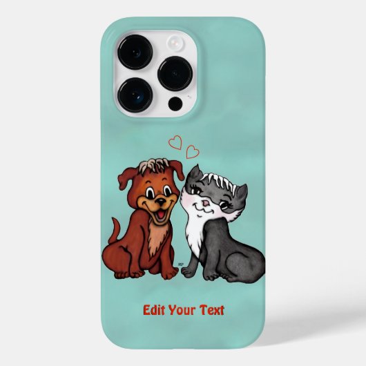 Kat en pop, Jouw tekst bewerken Case-Mate iPhone Case (Achterkant)