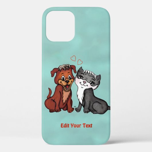 Kat en pop, Jouw tekst bewerken Case-Mate iPhone Case (Achterkant)
