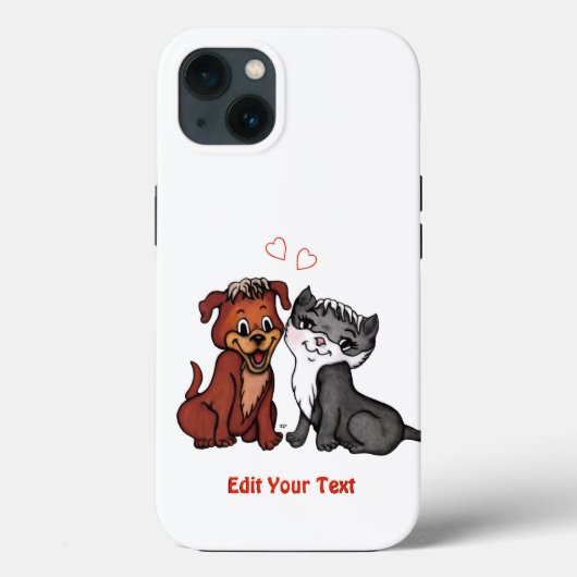 Kat en pop, Jouw tekst bewerken Case-Mate iPhone Case (Achterkant)