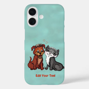 Kat en pop, Jouw tekst bewerken iPhone 16 Hoesje