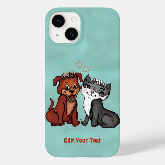 Kat en pop, Jouw tekst bewerken Case-Mate iPhone Case (Achterkant)