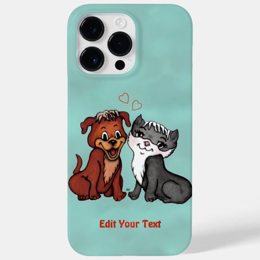 Kat en pop, Jouw tekst bewerken Case-Mate iPhone Case (Achterkant)