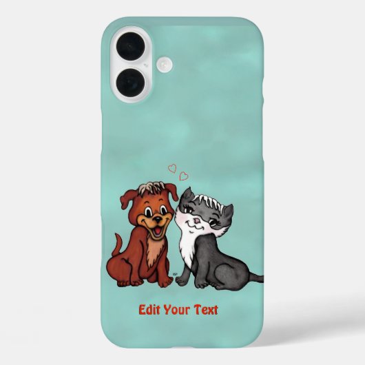 Kat en pop, Jouw tekst bewerken Case-Mate iPhone Case (Achterkant)