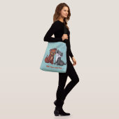 Kat en pop, Jouw tekst bewerken Crossbody Tas (Op model)