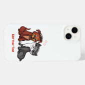 Kat en pop, Jouw tekst bewerken iPhone Hoesje (Achterkant horizontaal)