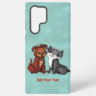 Kat en pop, Jouw tekst bewerken Samsung Galaxy Hoesje