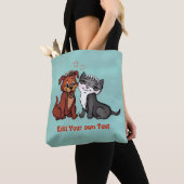 Kat en pop, Jouw tekst bewerken Tote Bag (Dichtbij)