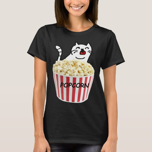 Kat en Popcorn T-shirt (Voorkant)