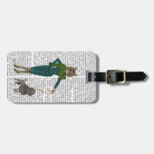 Kat en porselein bagagelabel (Voorkant horizontaal)