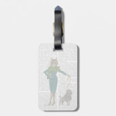 Kat en porselein bagagelabel (Achterkant verticaal)