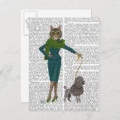 Kat en porselein briefkaart (Voorkant / Achterkant)