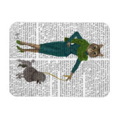 Kat en porselein magneet (Horizontaal)