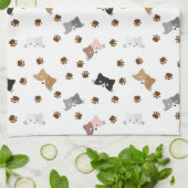 Kat en poten theedoek (Gevouwen)