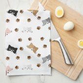 Kat en poten theedoek (Quarter Fold)