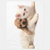 Kat en pup fleece deken (Voorkant)