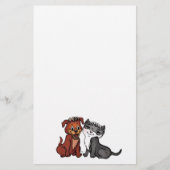 Kat en puppy briefpapier (Voorkant)