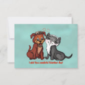 Kat en puppy, gelukkige Valentijnsdag! Kaart (Voorkant)