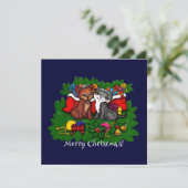 Kat en puppy, Happy XMas (Staand voorkant)