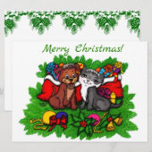 Kat en puppy, Happy XMas (Voorkant / Achterkant)