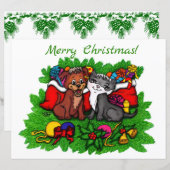 Kat en puppy, Happy XMas (Voorkant / Achterkant)