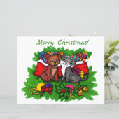 Kat en puppy, Happy XMas (Staand voorkant)