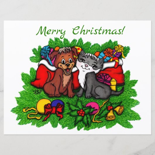 Kat en puppy, Happy XMas (Voorkant)