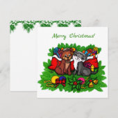 Kat en puppy, Happy XMas (Voorkant / Achterkant)