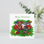 Kat en puppy, Happy XMas (Staand voorkant)