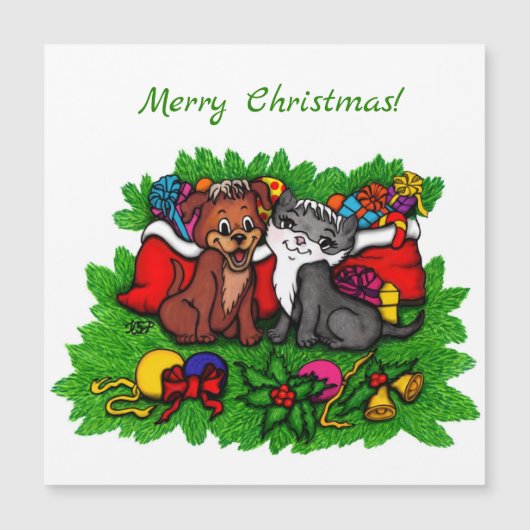 Kat en puppy, Happy XMas (Voorkant)
