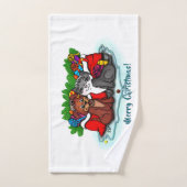 Kat en puppy, Happy XMas Bad Handdoek (Handdoek)