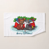 Kat en puppy, Happy XMas Bad Handdoek (Handdoek)