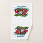 Kat en puppy, Happy XMas Bad Handdoek (Handdoek)