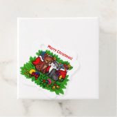 Kat en puppy, Happy XMas Bedankjes Labels (In situ)