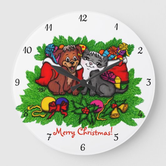 Kat en puppy, Happy XMas Grote Klok (Voorkant)