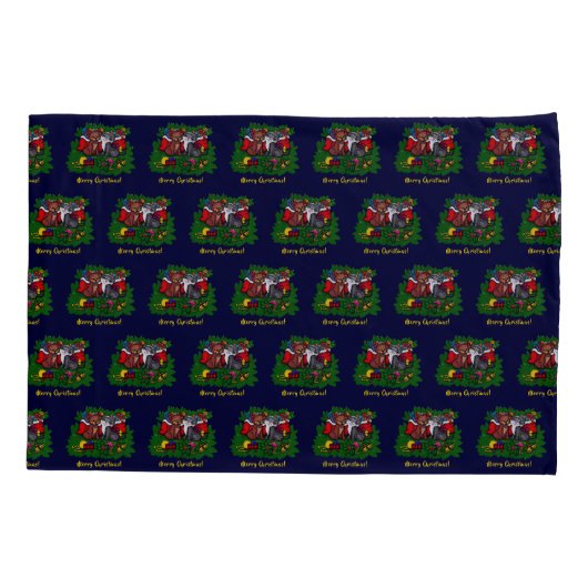 Kat en puppy, Happy XMas Kussensloop (Achterkant-Links)