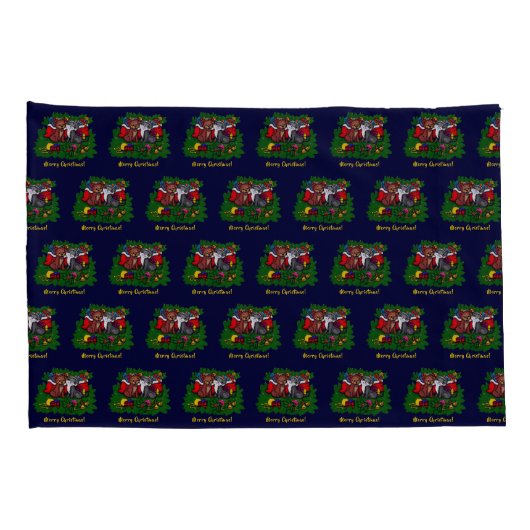 Kat en puppy, Happy XMas Kussensloop (Achterkant-Rechts)