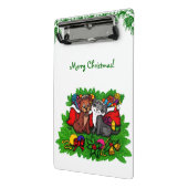 Kat en puppy, Happy XMas Mini Klembord (Angled2)
