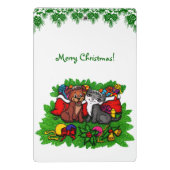 Kat en puppy, Happy XMas Mini Klembord (Achterkant)