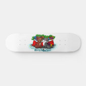 Kat en puppy, Happy XMas Persoonlijk Skateboard (Horizontaal)