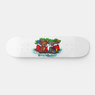 Kat en puppy, Happy XMas Persoonlijk Skateboard