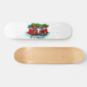 Kat en puppy, Happy XMas Persoonlijk Skateboard (Horizontaal)