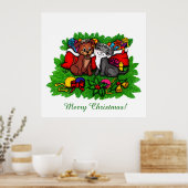 Kat en puppy, Happy XMas Poster (Keuken)