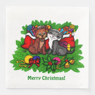 Kat en puppy, Happy XMas Servet