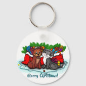Kat en puppy, Happy XMas Sleutelhanger (Achterkant)