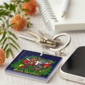 Kat en puppy, Happy XMas Sleutelhanger (Voorkant Rechts)