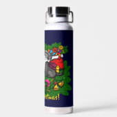 Kat en puppy, Happy XMas Waterfles (Achterkant)