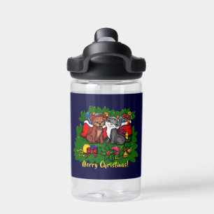 Kat en puppy, Happy XMas Waterfles