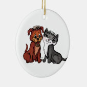 Kat en puppy keramisch ornament (Rechts)