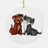 Kat en puppy keramisch ornament (Achterkant)